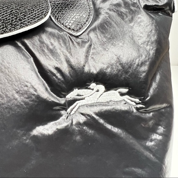 NEW LONGCHAMP Small Le Pliage Tote Black White - Picture 7 of 16